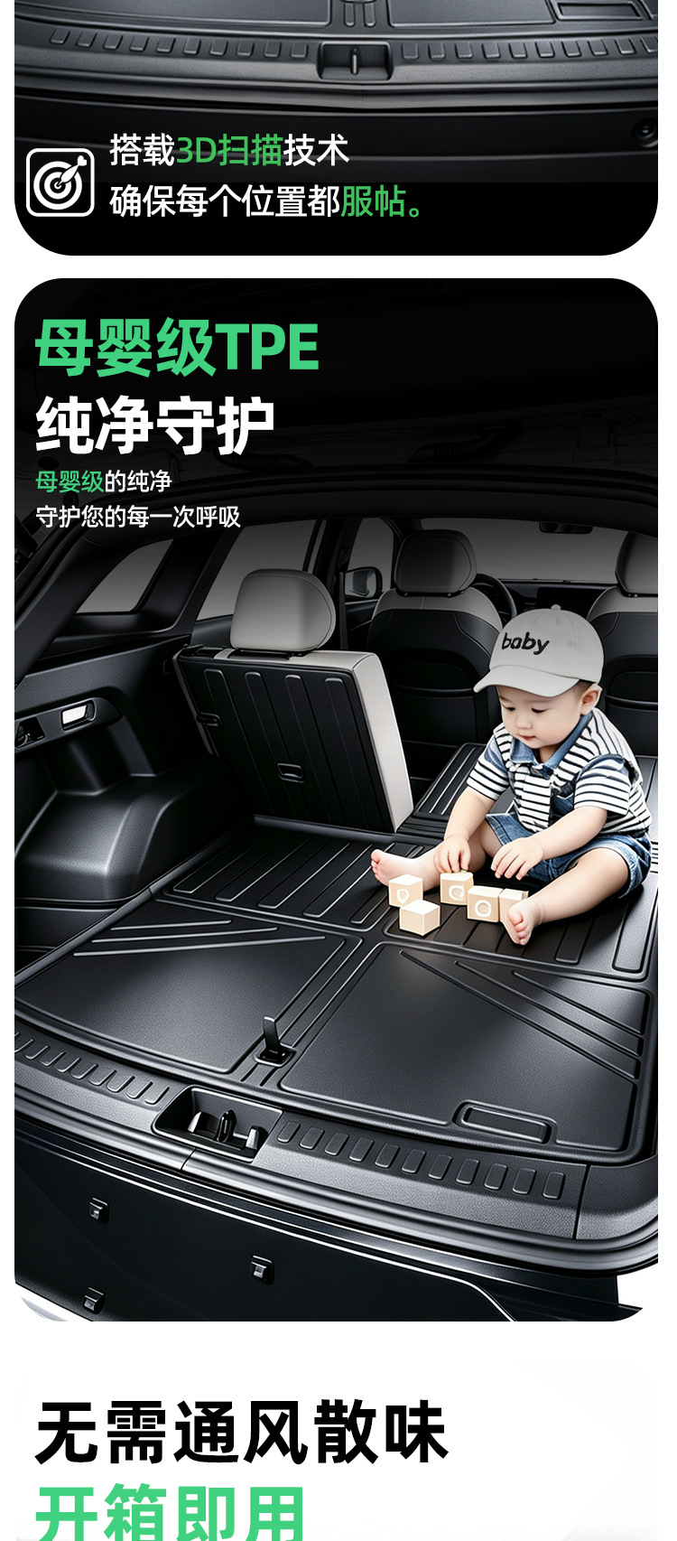 Suitable for 26 models of Haval Menglong PLUS, integrated TPE trunk mat, car anti-dirt mat, foot mat, trunk mat