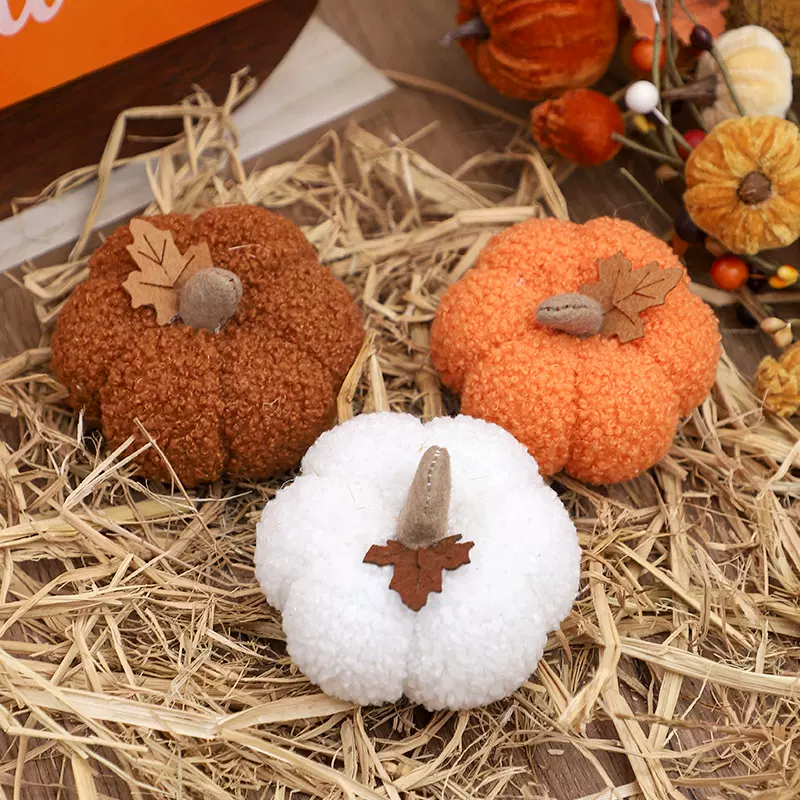 跨境新品 万圣节装饰品 halloween北欧风仿真南瓜摆件公仔礼物