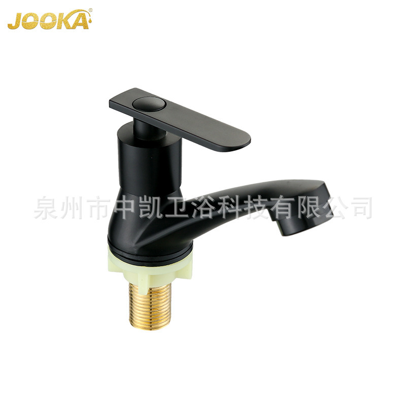 Foreign Trade Company Exports Black Zinc Alloy Single Cold Water Basin Faucet, Simple and Elegant, Affordable Price, for Bathroom and Restroom