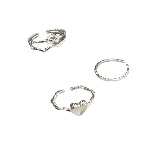 Love branch combination s925 sterling silver ring female personality simple ins light luxury advanced retro personalized index finger ring