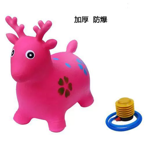 Inflatable toy for jumping, music pony, increased thickness