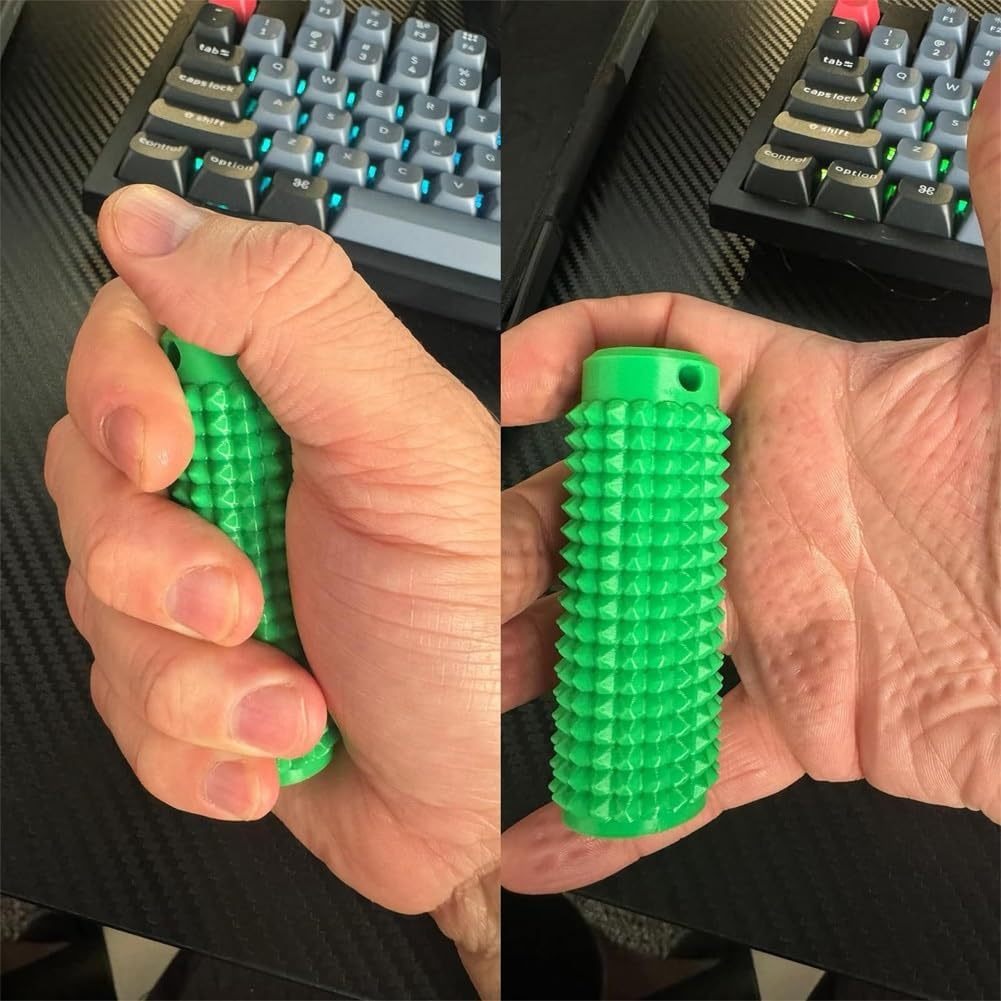 3D打印Spiky Grippie Stim Keychain指尖减压按摩钥匙链扣立体