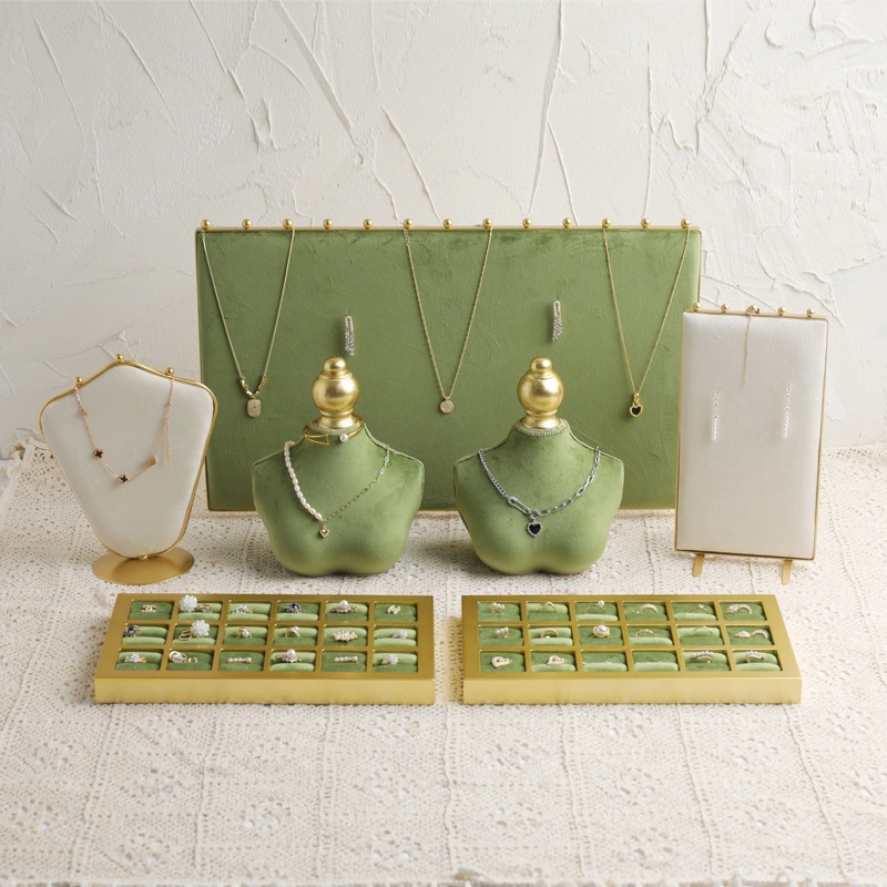 首飾展示架耳環架絨布板戒指托盤 輕奢陳列架項鍊架 珠寶拍攝道具