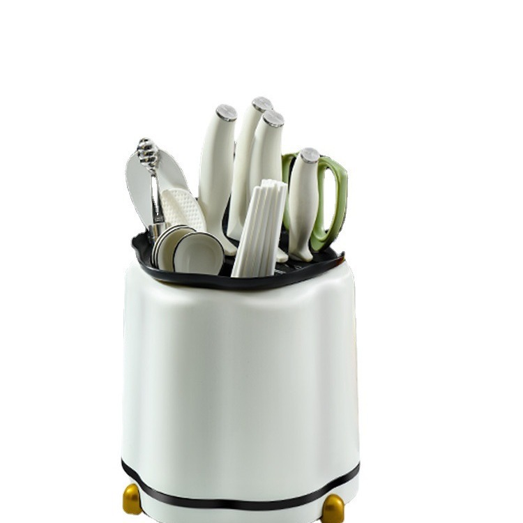 Zuicheng fábrica pétalo cuchillo titular giratorio cuchillo titular palillos cuchara de almacenamiento en rack cuchillo de cocina titular integrado