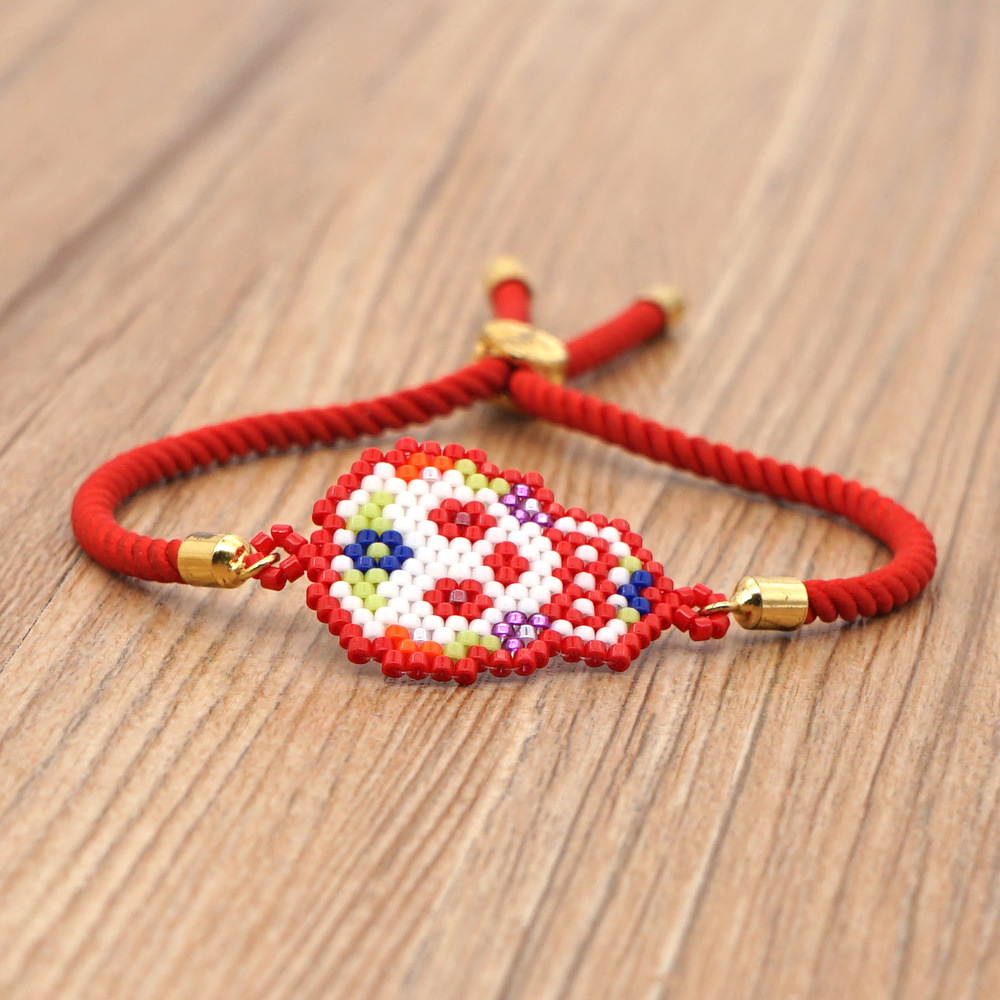 Halloween Ethnic Colored Skull Head Miyuki Bead Woven Bracelet Wholesale Nihaojewelry display picture 5