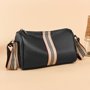 New Retro Boston Pillow Bag Large Capacity Simple Cowhide Shoulder Crossbody Bag 2025 Export Genuine Leather Women's Bag