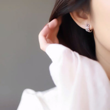 高级感银色蚊香盘耳夹无耳洞无痛耳饰简约锆石金叶子耳圈小众新款