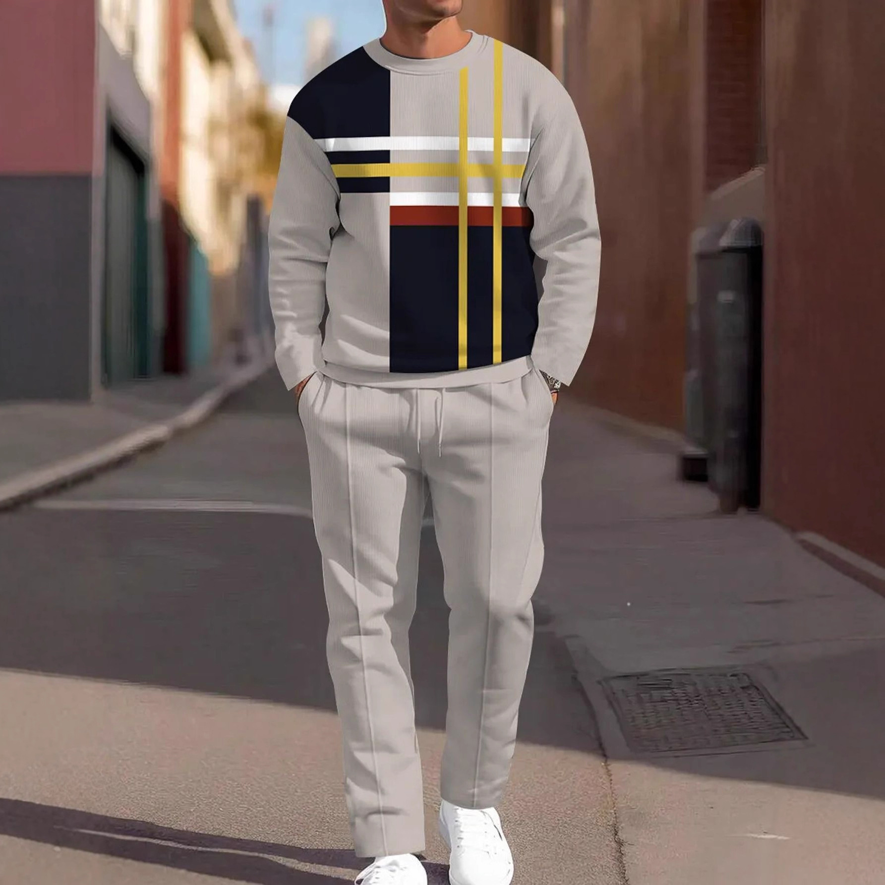 Temu Manufacturer Direct Delivery Plus-Size Men's Clothing Autumn and Winter Casual Sportswear Men's Suits