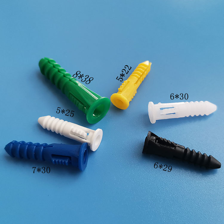 龙三塑胶标准件厂家供膨胀管067F壁虎5*25mm长胶粒白色黄色黑色