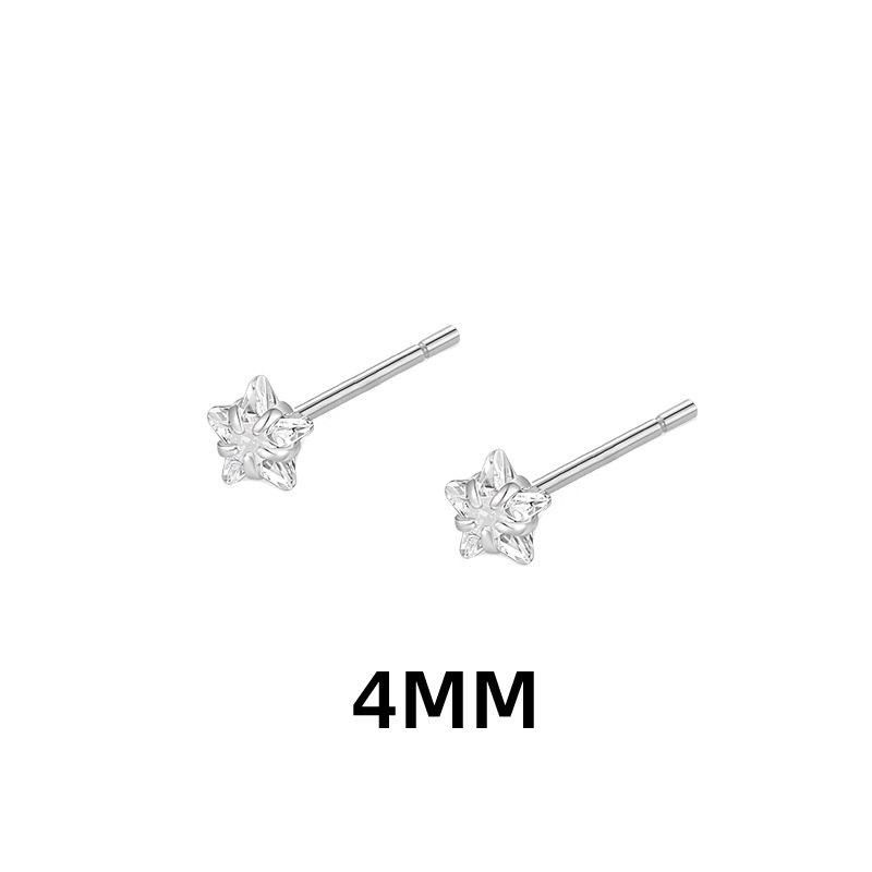 4MM 스타 이어링 / 구리(화이트 골드)