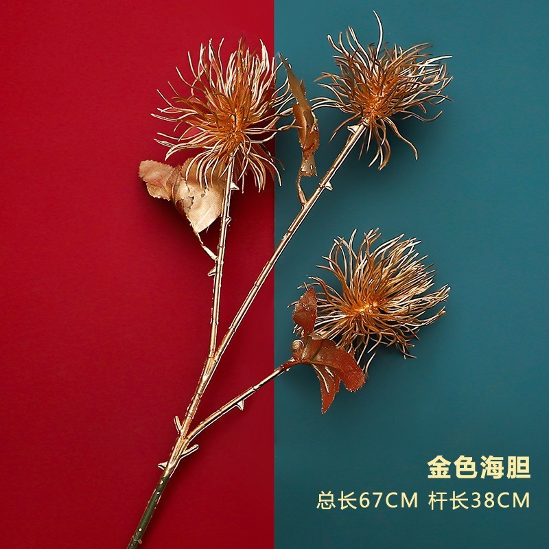 1 erizo de mar dorado púrpura claro