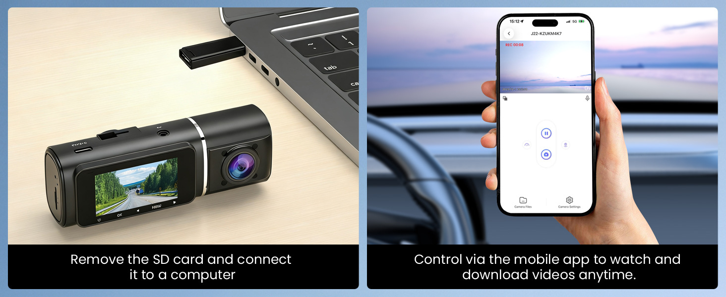 Cross-Border Model 1.97-Inch 4K+1080P Dual-Lens Infrared Night Vision High-Definition Dash Cam for Car Interior and Exterior