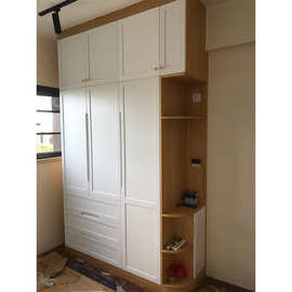 全屋定 制衣柜门原木色实木衣柜家用入户鞋柜北欧风卧室衣橱柜