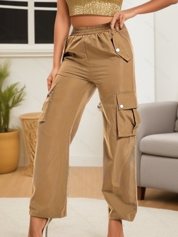 Pantalones de mujer de cintura alta, de pierna ancha y recta, para todas las estaciones, estilo ropa de trabajo, de la colección 2026 para sitios independientes de Amazon. image 4