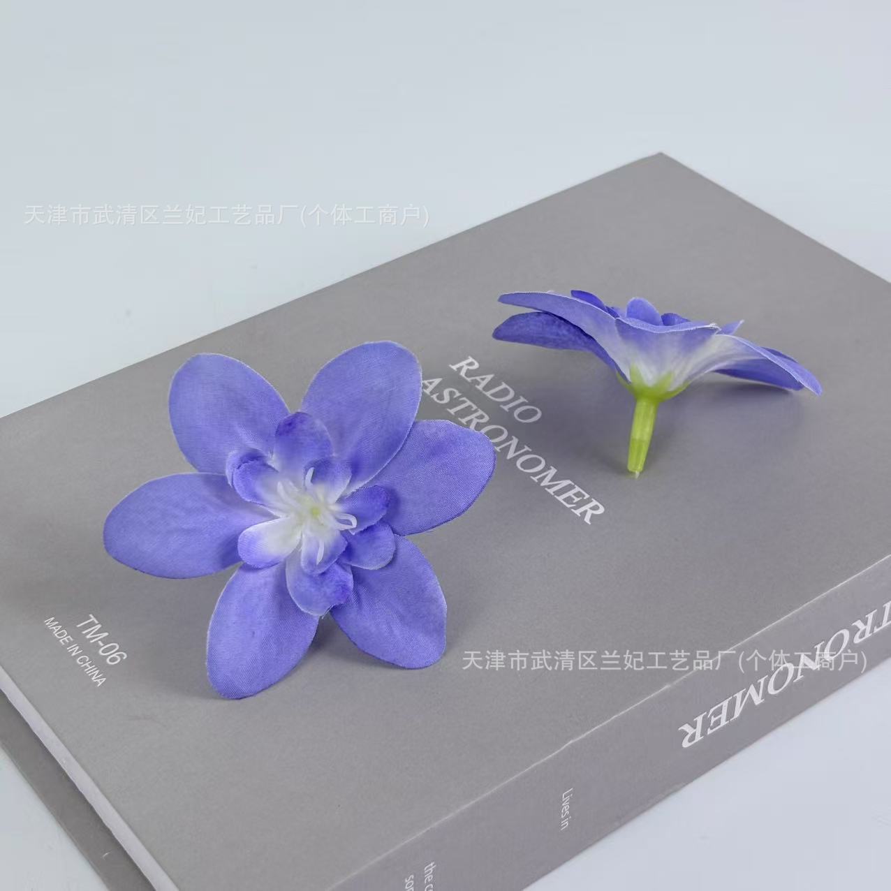 Orquídea de simulación cabeza de comida plato flor de corona de novia flor de pecho flor de muñeca hacer caja de regalo flor de ópera flor de pinza