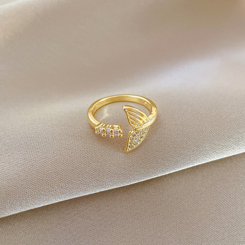 Anello nuziale vuoto a coda di pesce, apertura regolabile, gioiello semplice, anello giapponese, anello di coppia_voghion.com