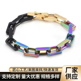 创意竹节淬火古巴手链百搭古巴链嘻哈手链小众高级感时尚手饰