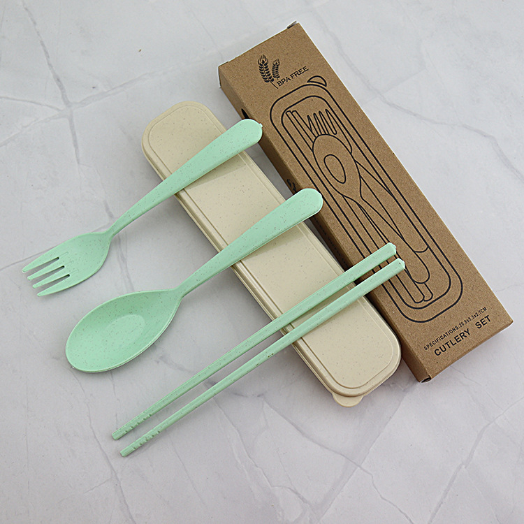 숟가락, 포크, 젓가락 1 녹색
