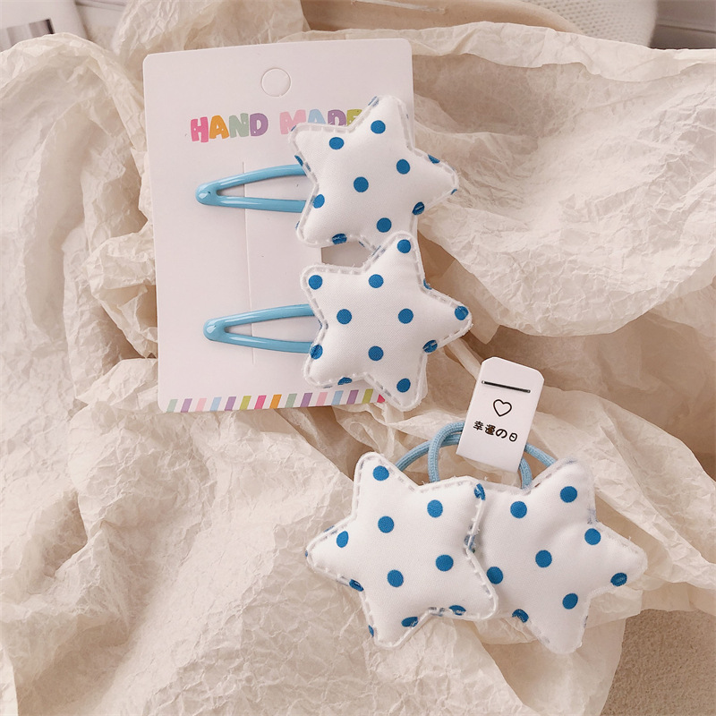 Niña sal marina, onda azul, estrella, anillo para el cabello, cola de caballo, trenza retorcida, banda de goma, cuerda para el cabello, cuerda para el cabello de alta elasticidad, accesorios para el cabello