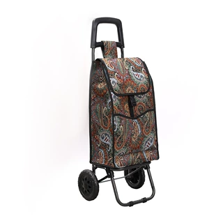 定制大平头布铁轮购物车可折叠轻便手拉杆拖车欧式可移动手推车