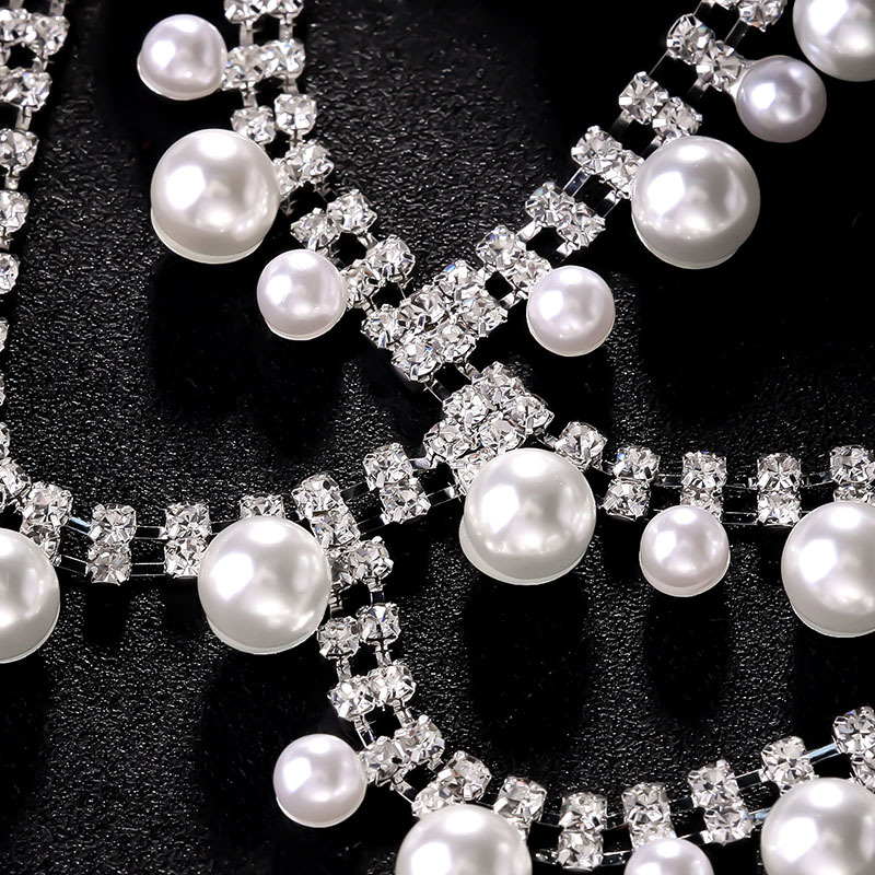 Viento exótico malla de perla banda de cabello moda exagerada con diamantes toque de cabeza accesorios de alta calidad para mujeres Headwear