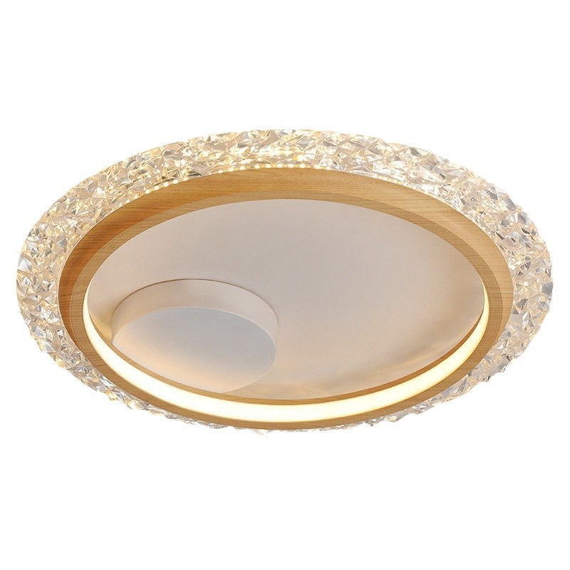 Luz de techo de dormitorio medieval de viento tranquilo dormitorio principal 2025 nuevo estilo americano retro color nuez redondo luz de protección de ojos súper brillante