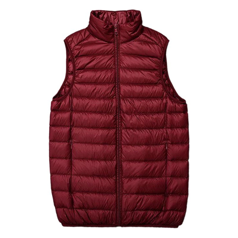 Белый пуховый жилет с индивидуальным логотипом, укороченный, легкий и портативный, подходит для команд и предприятий, доступен для оптовой продажи.