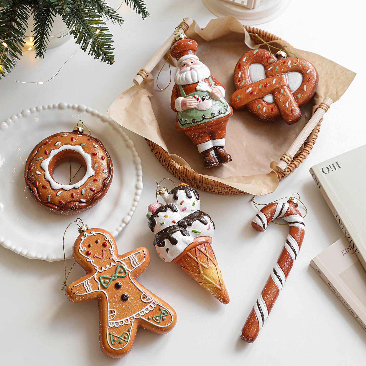 Nuevo pan de jengibre de plástico colgante hombre colgante colgante árbol de Navidad decoración colgante artículos de decoración atmósfera artículos de diseño en stock