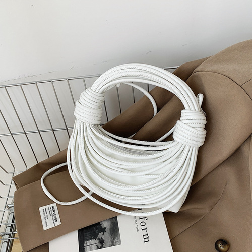 Cross-border personalized ramen knotted bag for women  spring new shoulder bag hand-woven noodles hand bag for women