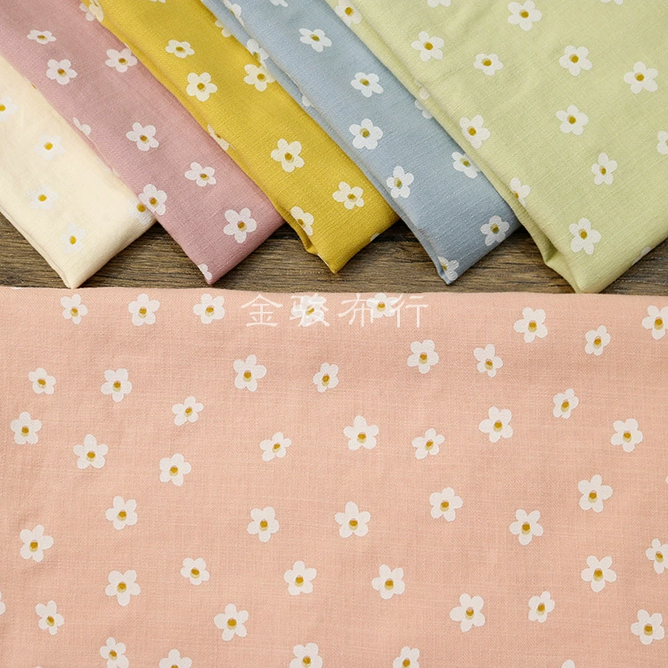 Французский ромашковый маленький floral резиновая печать ткань пасторальная женская одежда платье хлопок без принта