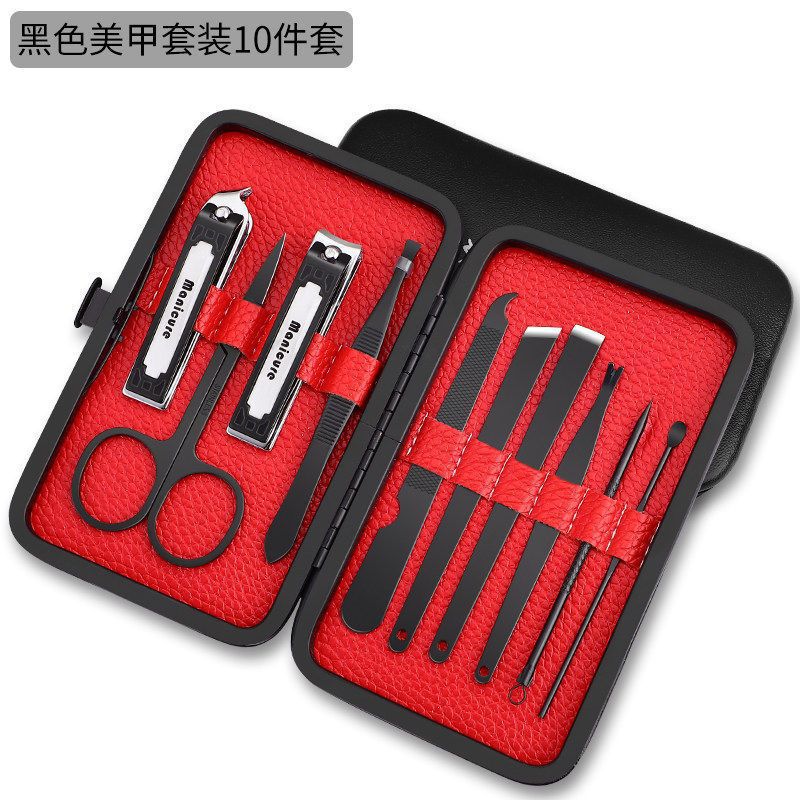 Kit de caja de hierro para el hogar herramientas de pedicura alicates de uñas cortador de uñas cucharas de orejas uñas tijeras de uñas conjunto completo de piel muerta