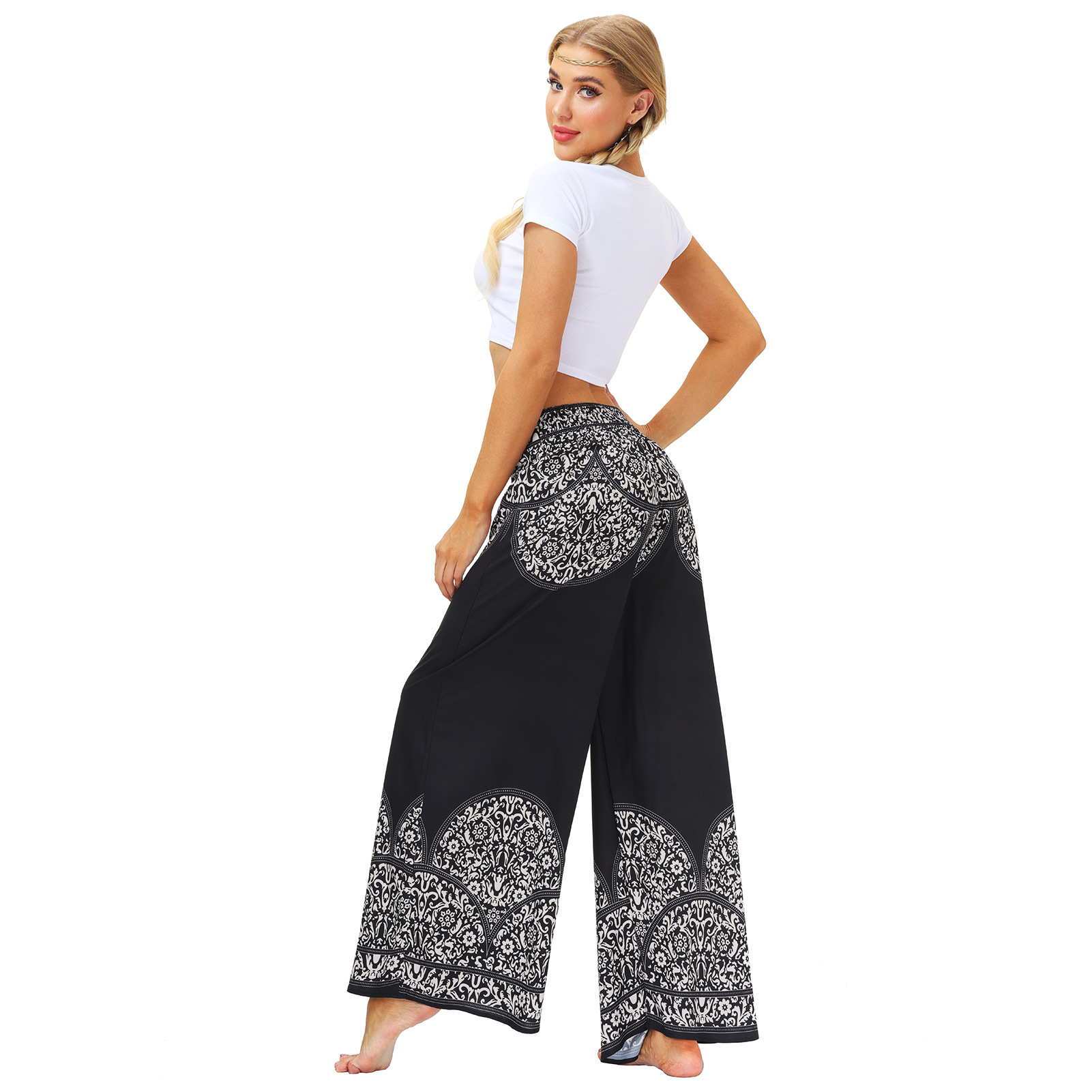 printing women s summer loose casual wide-leg pants Nihaostyle Clothing Wholesale NSMDF67670