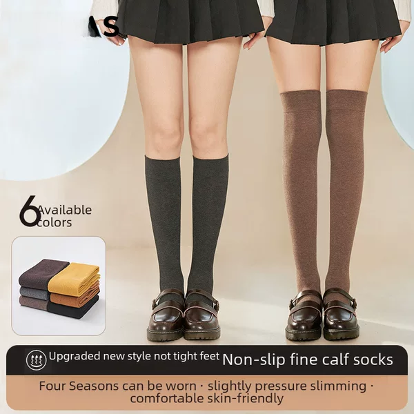 Baonasi Calf Socks Autumn and Winter Pressure Socks Jk Women's Stockings Slimming Look Long Leg Socks Japanese Style Ins Trendy Over-The-Knee Socks for Women