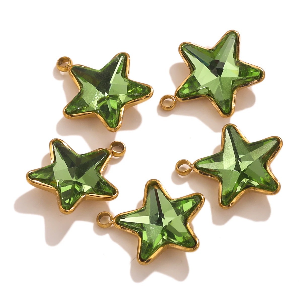 Colgante de cristal de color de acero inoxidable pentacolgante de nuevo collar colgante DIY accesorios joyería