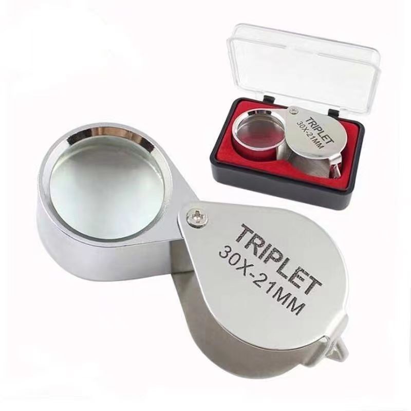 Foldable Magnifying Glass for Jewelry Appraisal, 30X Magnification, Portable Mini Handheld Magnifier for Geological and Antique Appraisals Foldable Magnifying Glass for Jewelry Appraisal, 30X Magnification, Portable Mini Handheld Magnifier for Geological and Antique Appraisals