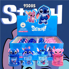 卡通蓝精灵卷笔刀硅胶造型圆形双孔削笔器学生铅笔旋转刀可爱笔刨