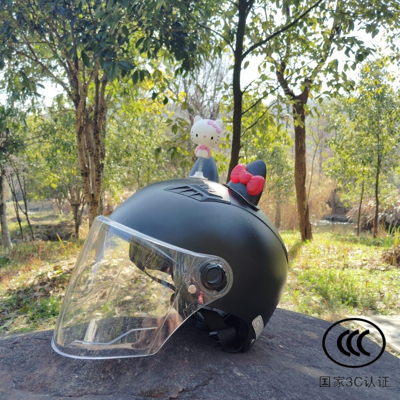 블랙+롱투명렌즈+KTM+블랙&레드 리본귀