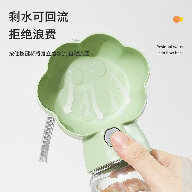 Caja completa de tazas de agua para perros de mascotas, hervidor de agua para perros, botella de agua portátil, taza de alimentación portátil con cuerda