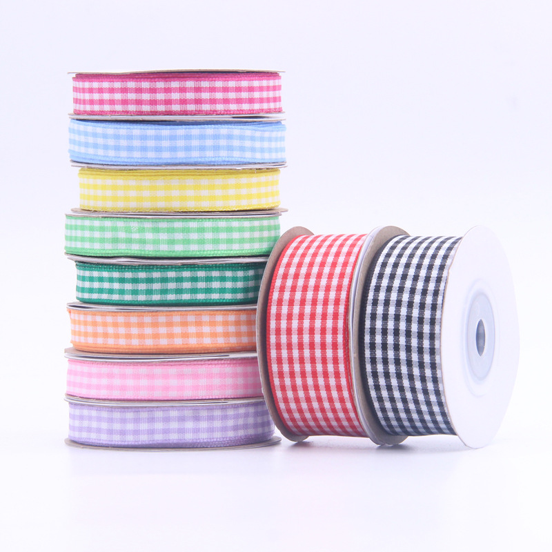 Transfronterizo pequeño rollo 1cm-2.5cm cuadrado regalo cinta de regalo de la universidad viendi regalo de seda escocesa