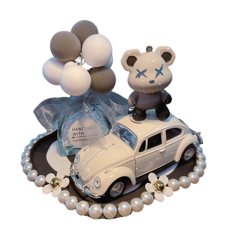 Adornos de coche lindo oso violento perfume de coche aromaterapia decoración de coche colgante consola central decoración de coche decoración de coche pequeña mujer