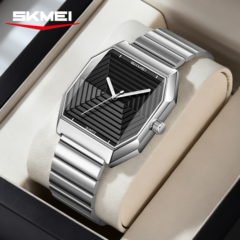 Momento de acero cuadrado reloj de cuarzo esfera creativa impermeable tendencia de negocios relojes de hombre fabricantes al por mayor transfronterizos