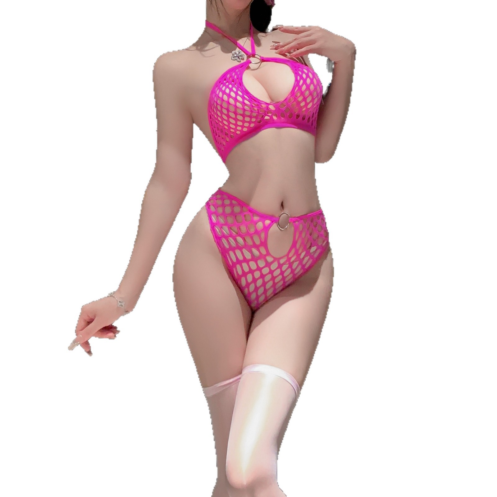 Set de Bikini de Malla 2609 de Nylon y Elastano para Citas de Pareja image 6