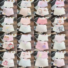 千趣豆女童卡纸内裤纯棉多莫代尔少3A蚕丝抑菌内裆女童平角裤批发