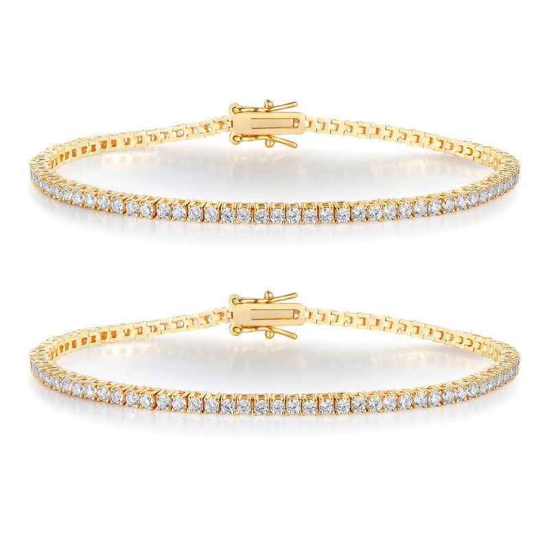 Single Row Full Diamond Copper Inlaid Zircon Tennis Bracelet, Trendy European and American Cross-Border Bestseller, High-End Jewelry Factory Single Row Full Diamond Copper Inlaid Zircon Tennis Bracelet, Trendy European and American Cross-Border Bestseller, High-End Jewelry Factory