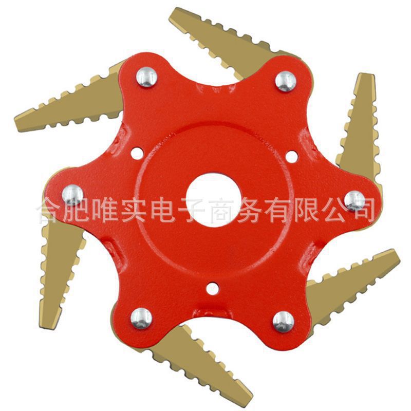 新款农用除草机刀头 锯齿状六叶刀割草机刀片 六叶刀打草头