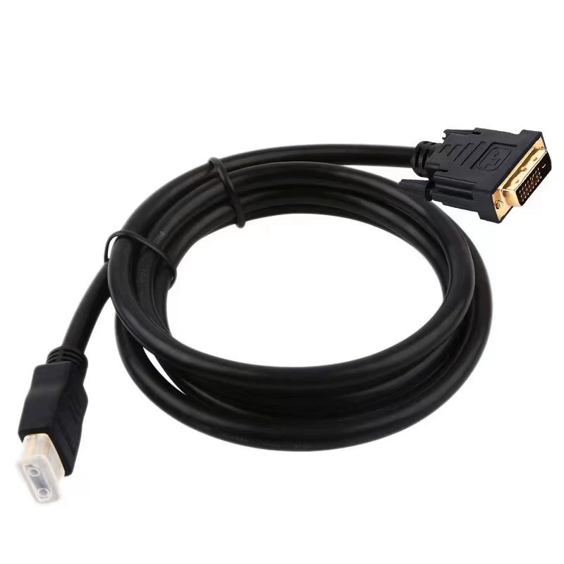 Черный HDMI к DVI24+1 высоко-четкая линия 3 метра черная кожаная золотое покрытие 1080p DVI к HDMI взаимное вращение