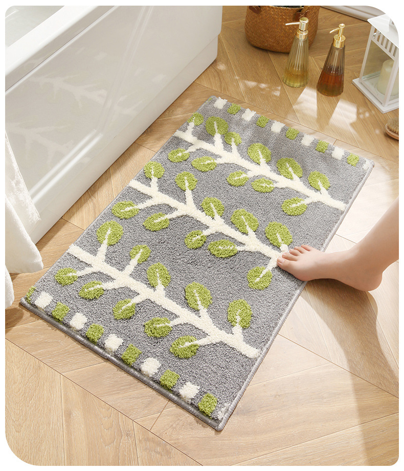 Fashion Leaves Polyester Fiber (polyester) Floor Mat display picture 3
