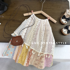 韓國童裝女童吊帶連衣裙夏裝新款兒童夏季海邊度假沙灘裙子外貿