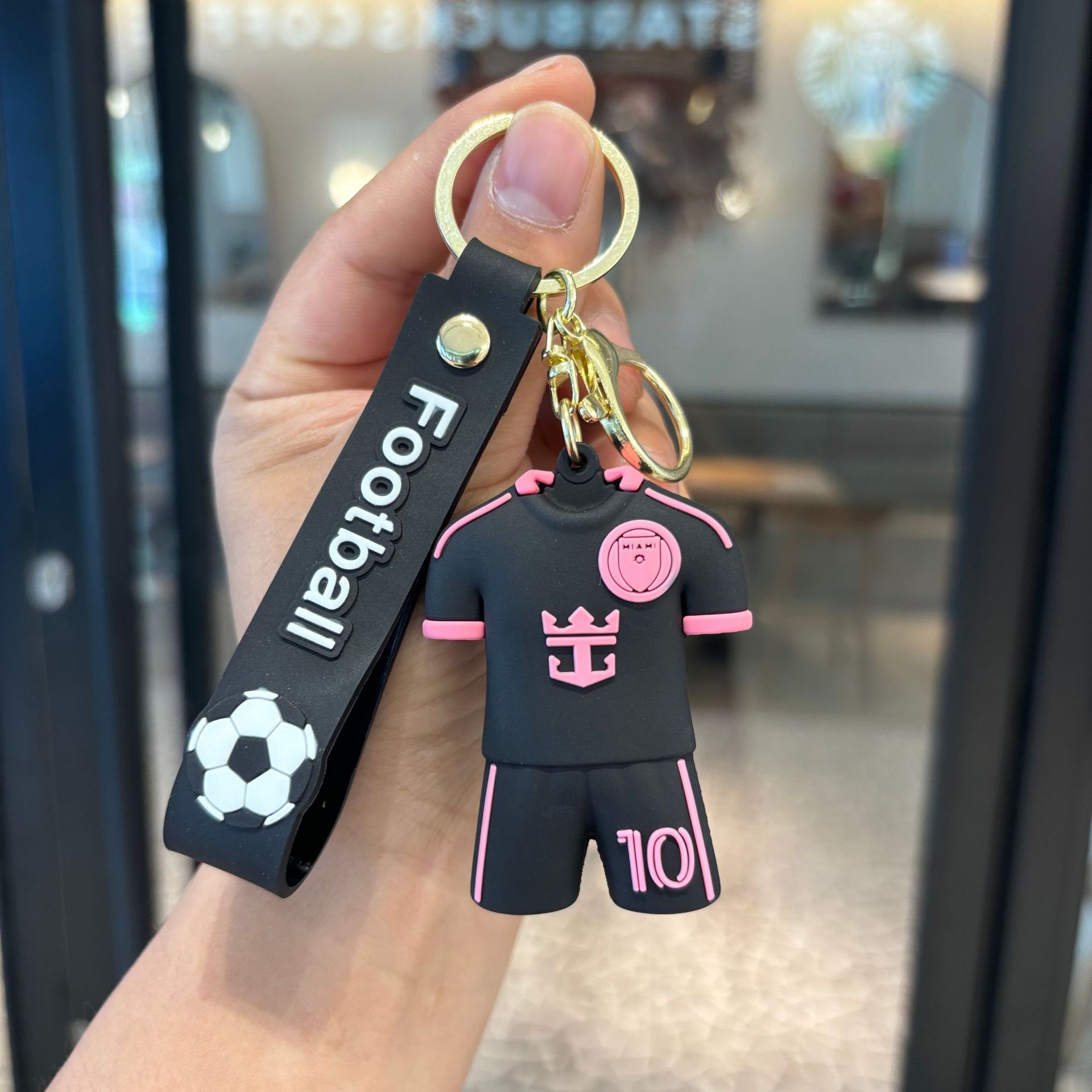 Llavero de la Copa del Mundo de dibujos animados Messi jersey llavero Messi c Luo colgante de fútbol muñeca grande regalo pequeño