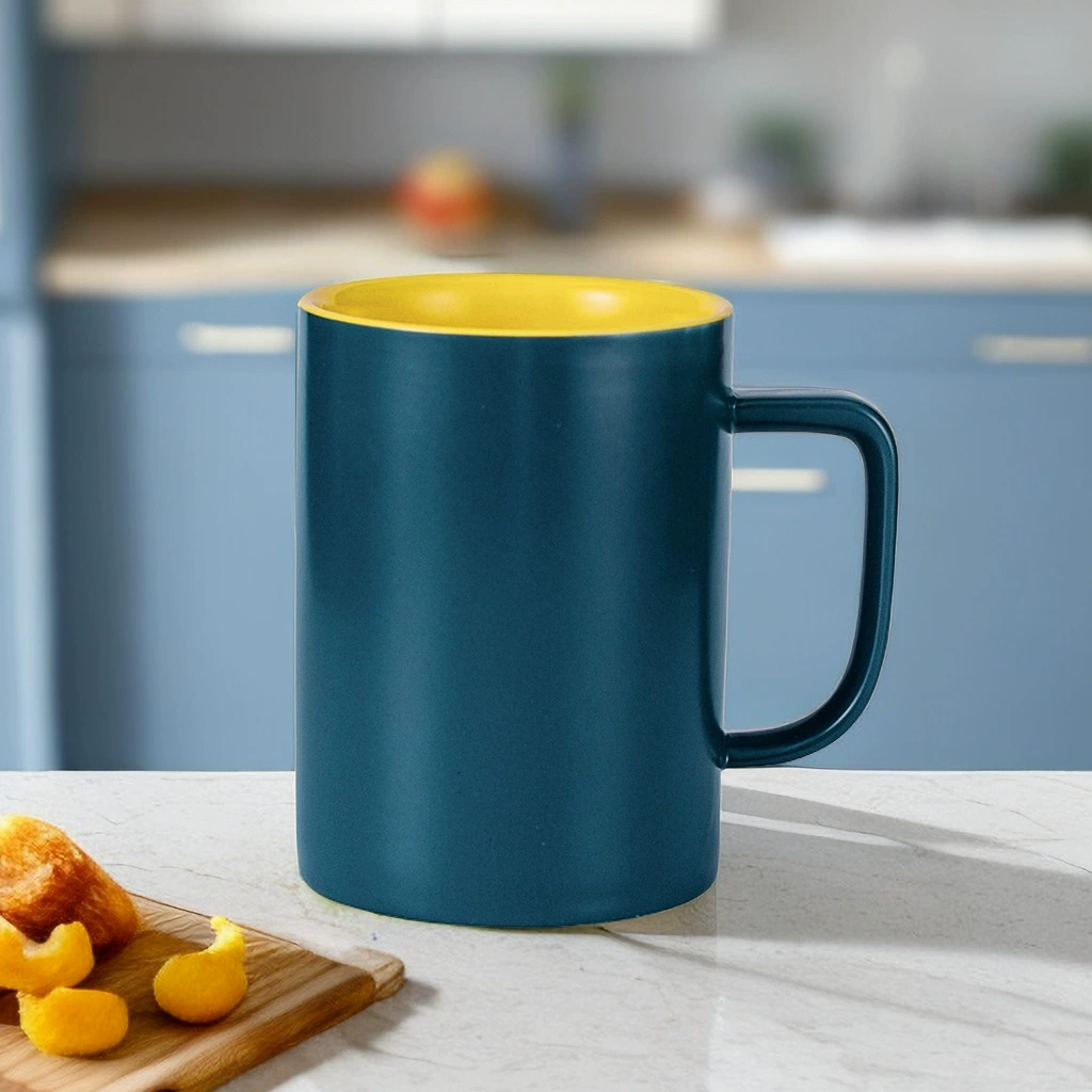 Ceramic capacious handle with glass, for beloved